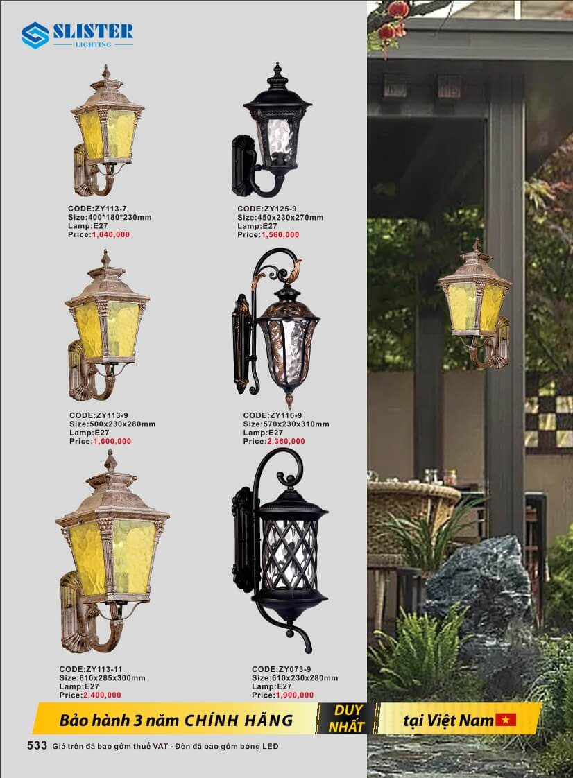 Catalogue đèn trang trí Slister Lighting