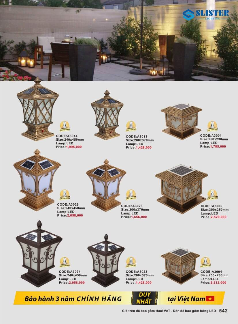 Catalogue đèn trang trí Slister Lighting