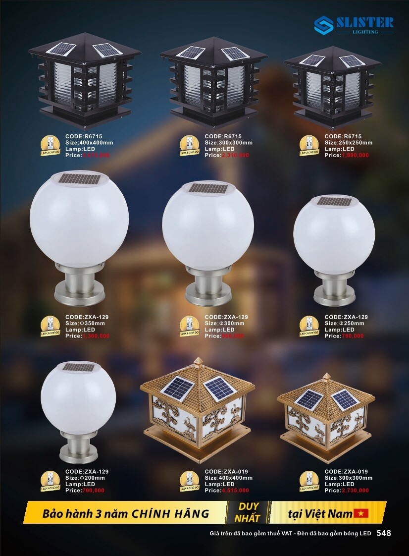 Catalogue đèn trang trí Slister Lighting