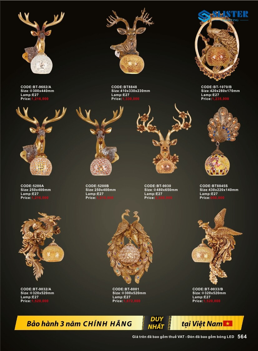 Catalogue đèn trang trí Slister Lighting