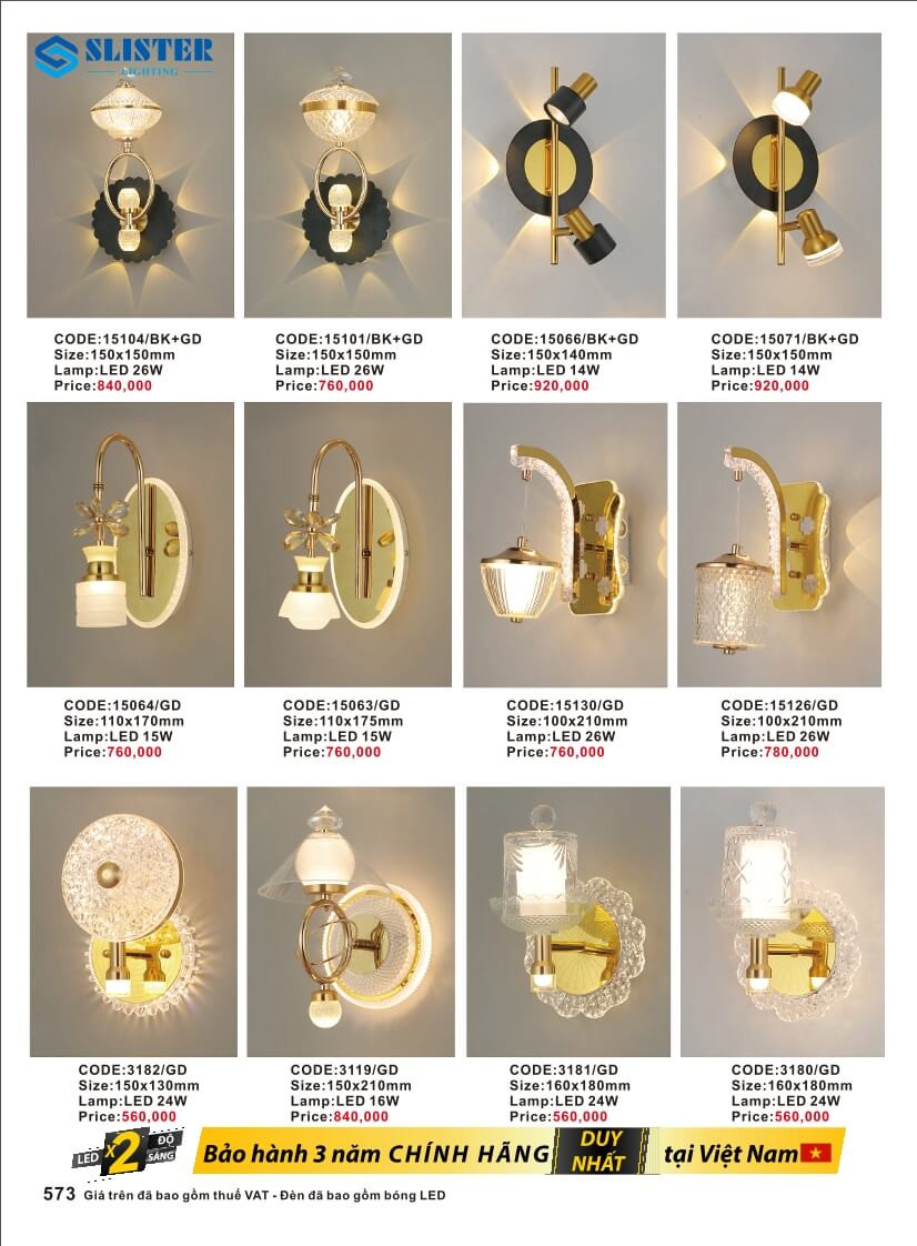 Catalogue đèn trang trí Slister Lighting