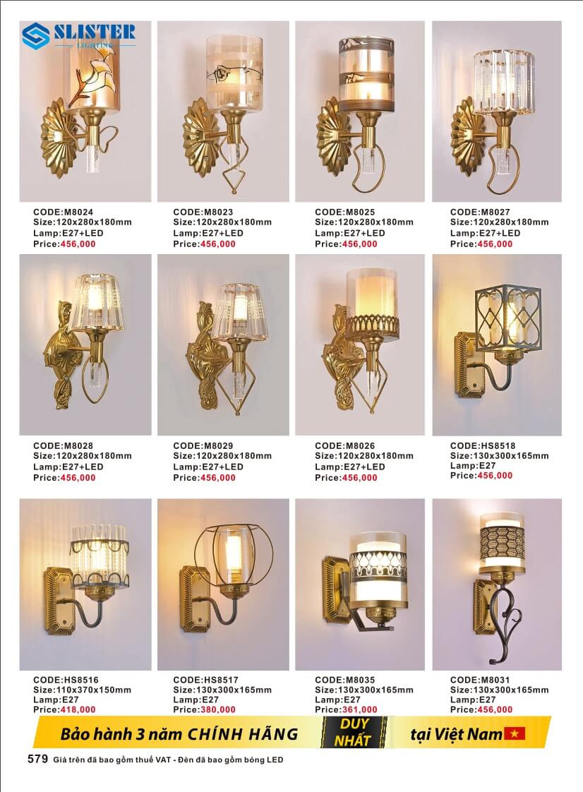 Catalogue đèn trang trí Slister Lighting
