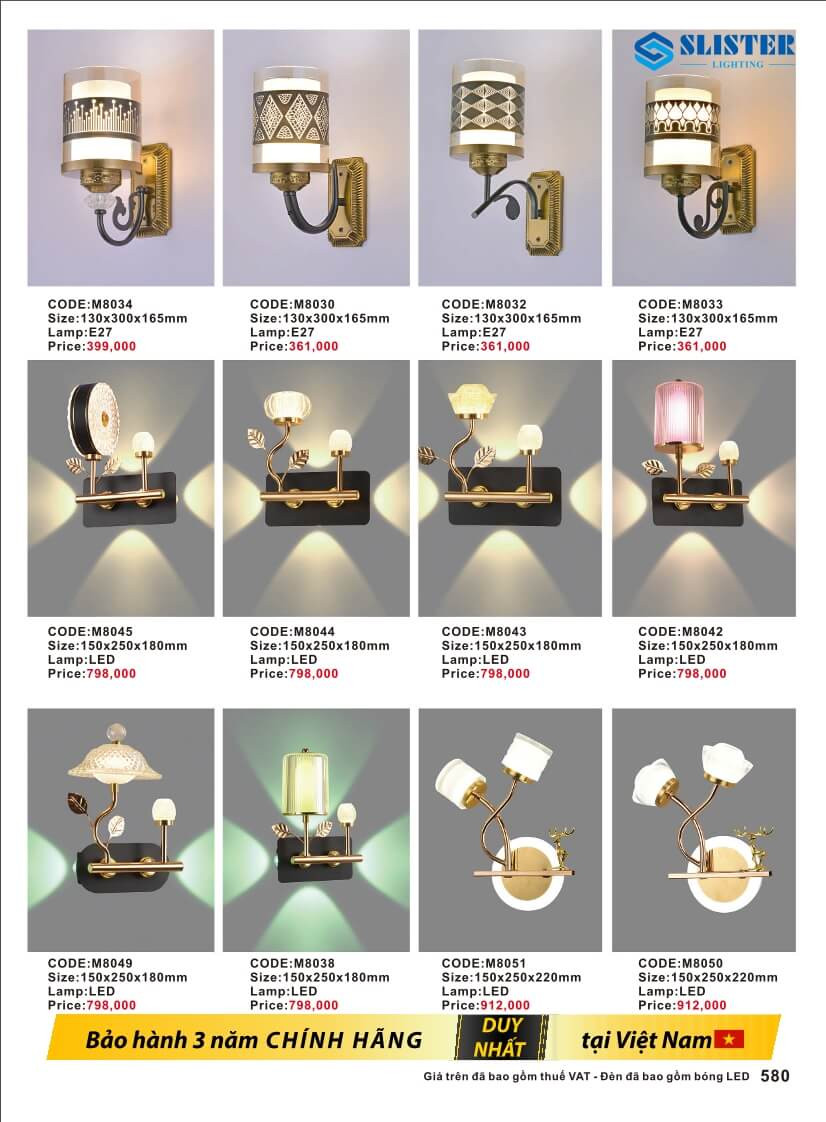 Catalogue đèn trang trí Slister Lighting