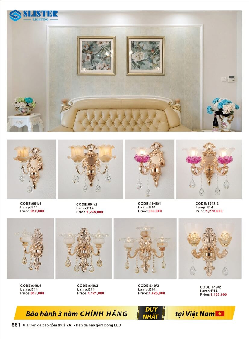 Catalogue đèn trang trí Slister Lighting