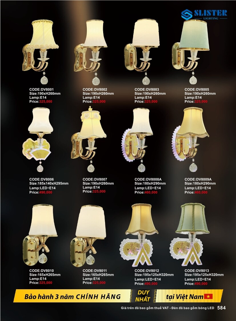 Catalogue đèn trang trí Slister Lighting