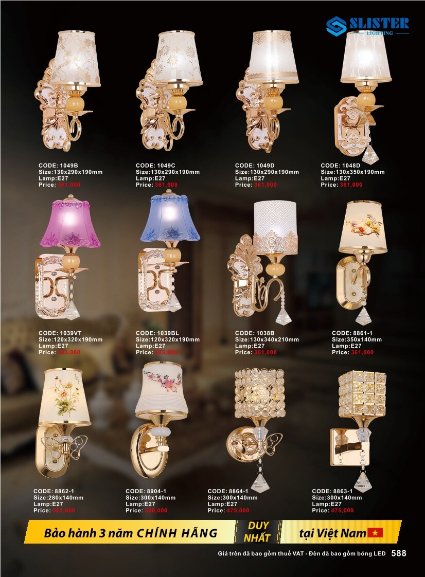 Catalogue đèn trang trí Slister Lighting
