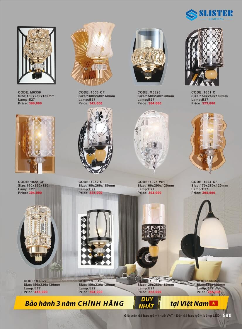 Catalogue đèn trang trí Slister Lighting