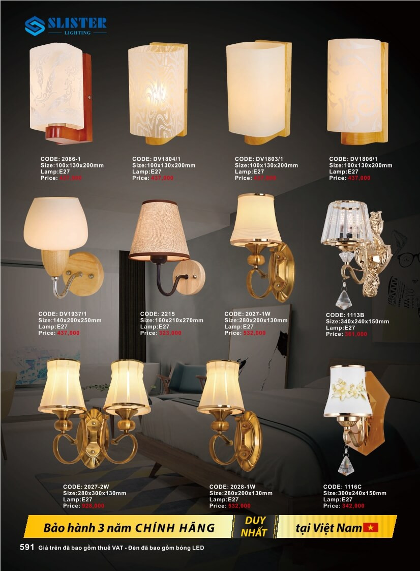 Catalogue đèn trang trí Slister Lighting