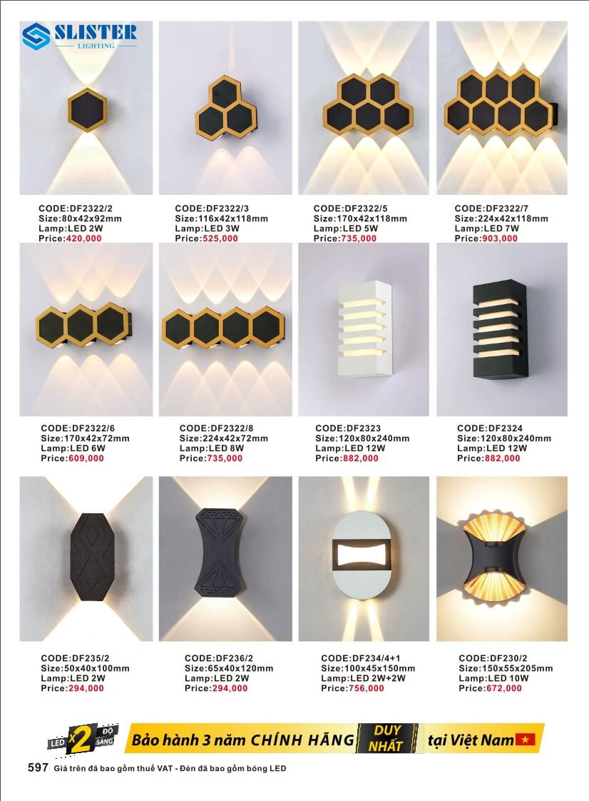 Catalogue đèn trang trí Slister Lighting