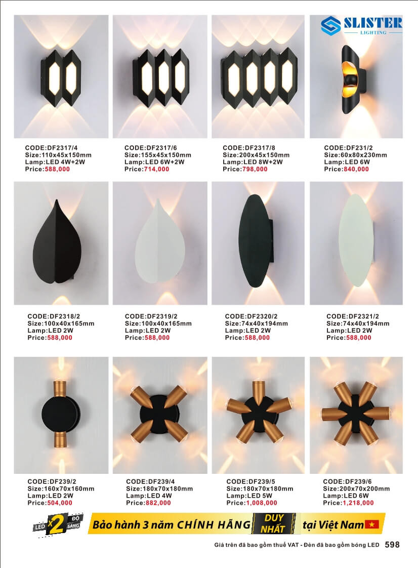 Catalogue đèn trang trí Slister Lighting