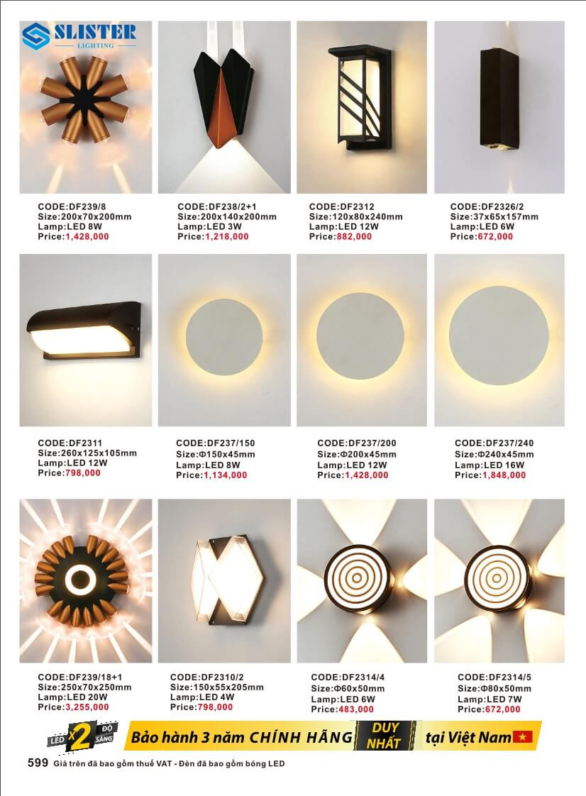 Catalogue đèn trang trí Slister Lighting