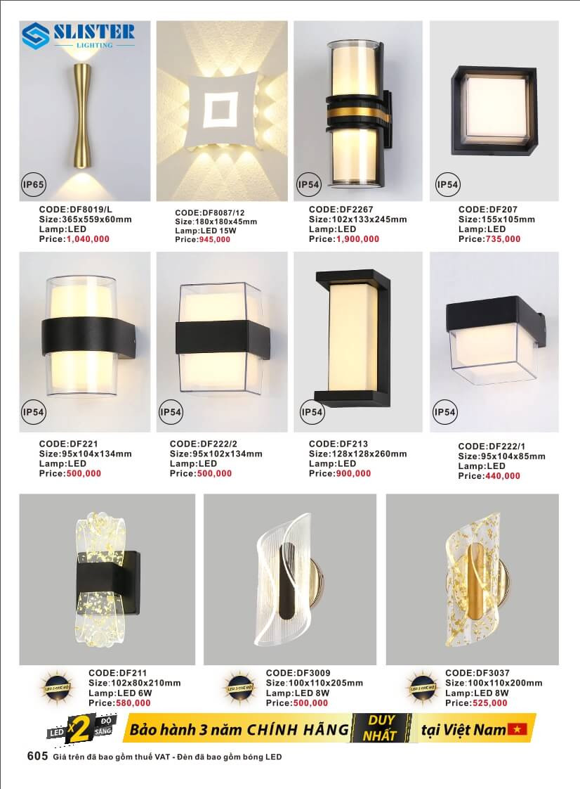 Catalogue đèn trang trí Slister Lighting