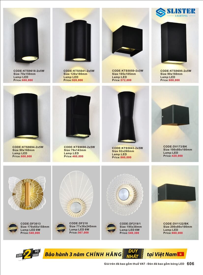 Catalogue đèn trang trí Slister Lighting