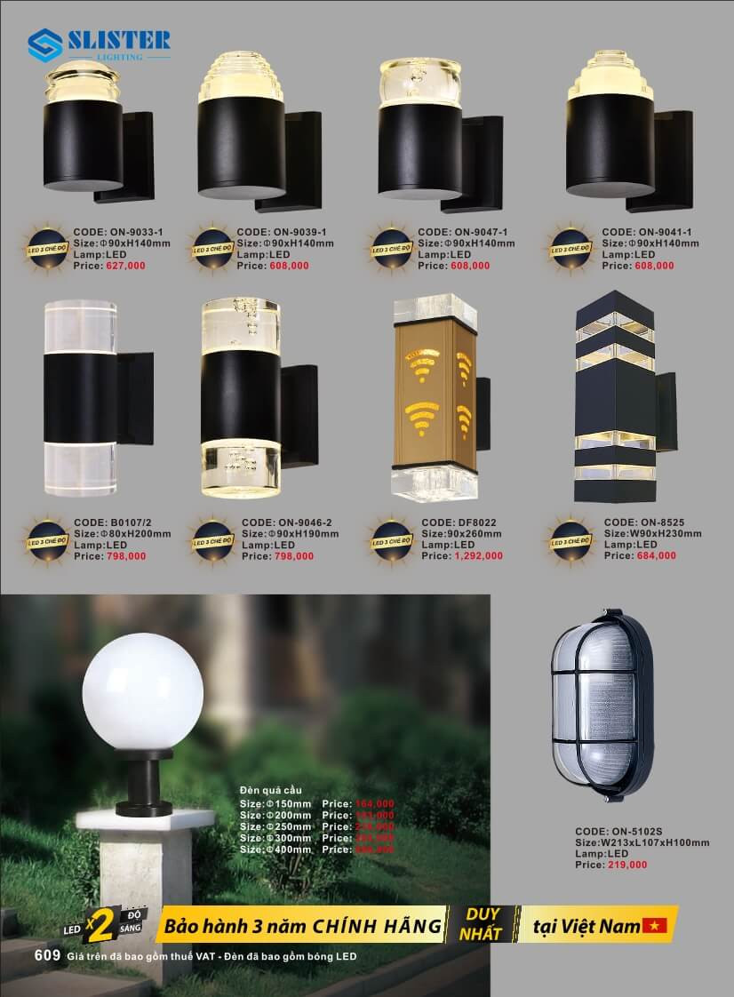 Catalogue đèn trang trí Slister Lighting