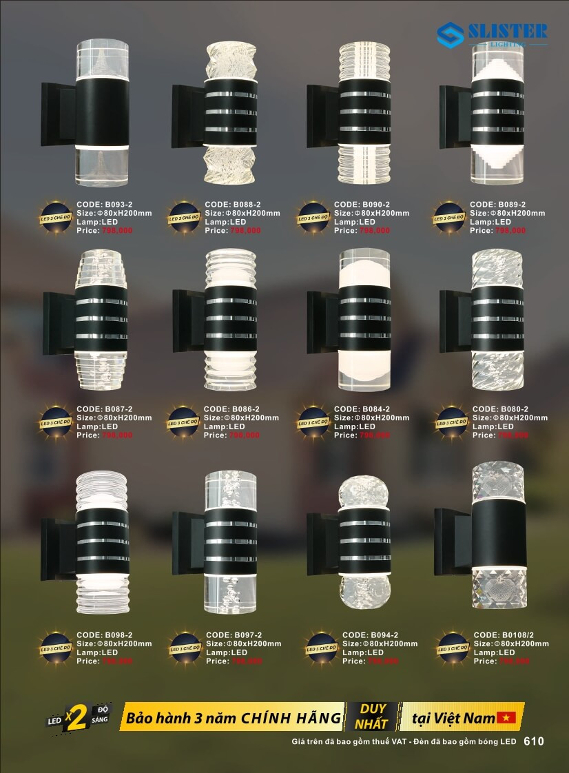 Catalogue đèn trang trí Slister Lighting