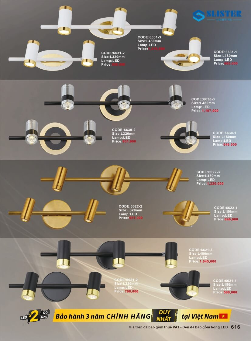Catalogue đèn trang trí Slister Lighting