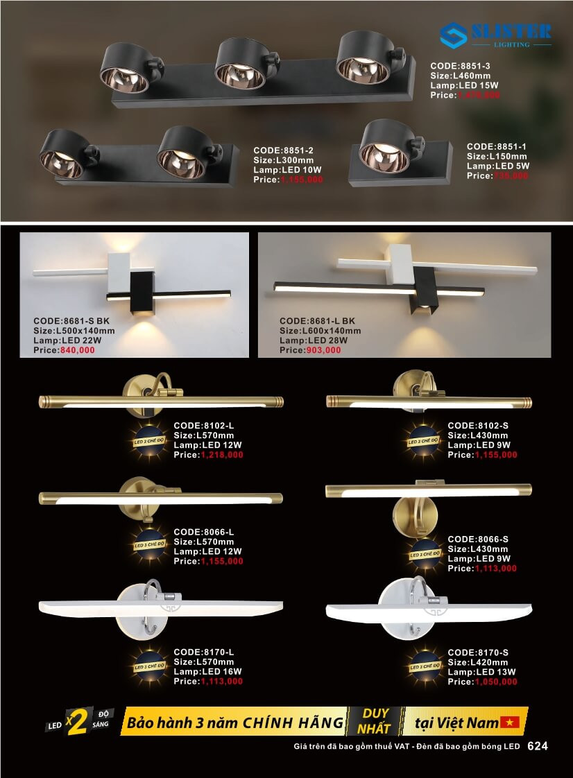 Catalogue đèn trang trí Slister Lighting
