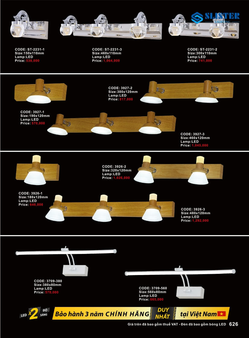 Catalogue đèn trang trí Slister Lighting