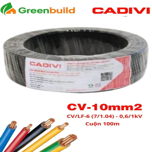 Dây cáp điện Cadivi CV-10 màu đen