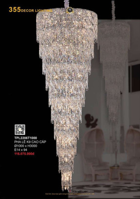 Đèn thả pha lê 355 Decor TPL2206T1000