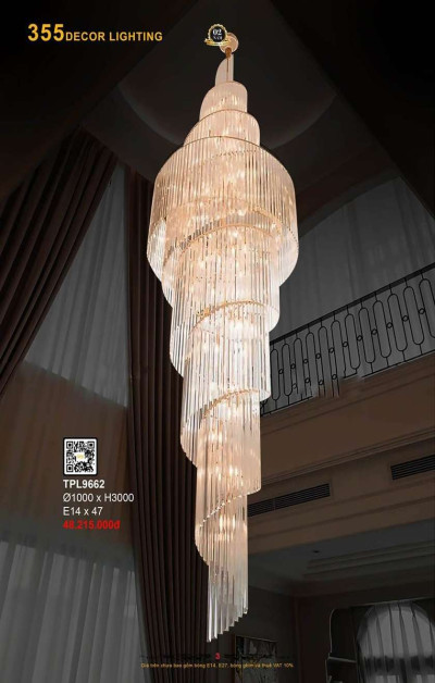 Đèn thả pha lê 355 Decor TPL9662