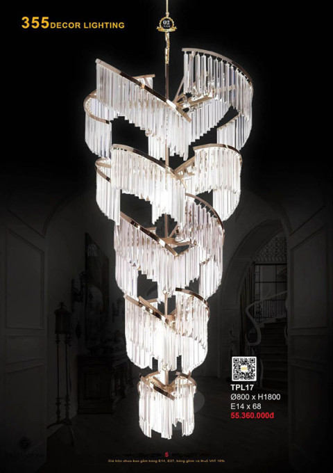 Đèn thả pha lê 355 Decor TPL17