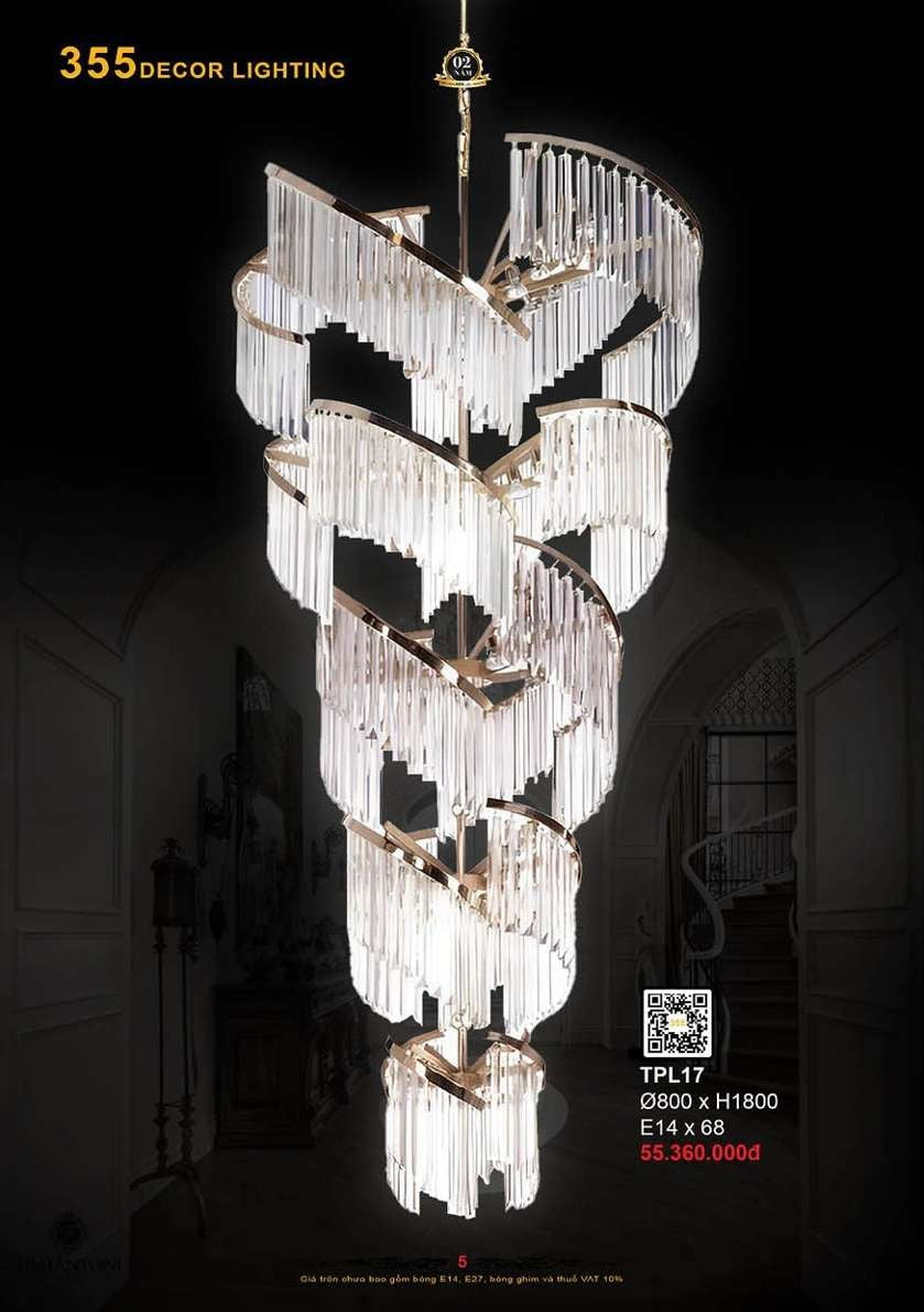 Đèn thả pha lê 355 Decor TPL17