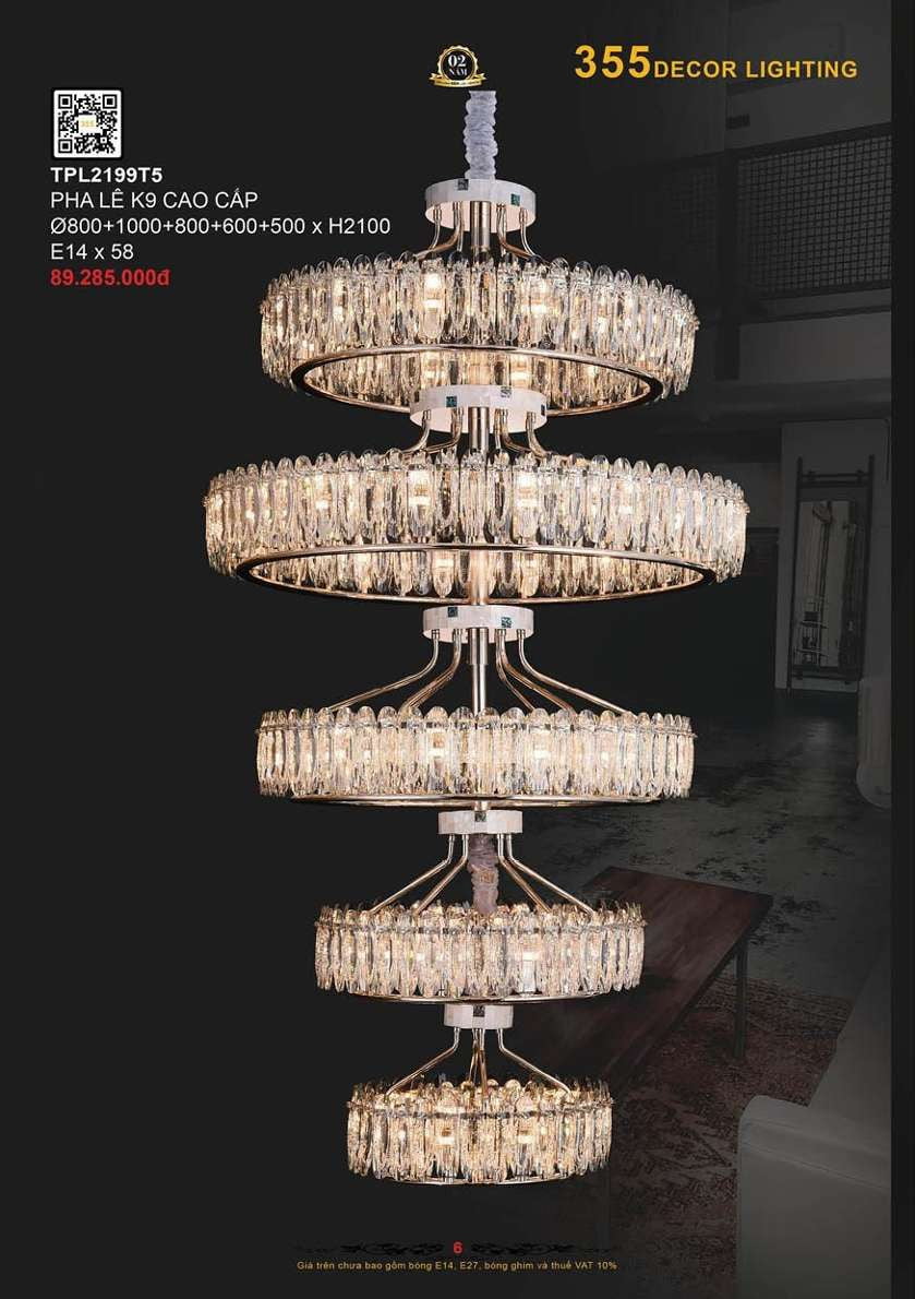 Đèn thả pha lê 355 Decor TPL2199T5