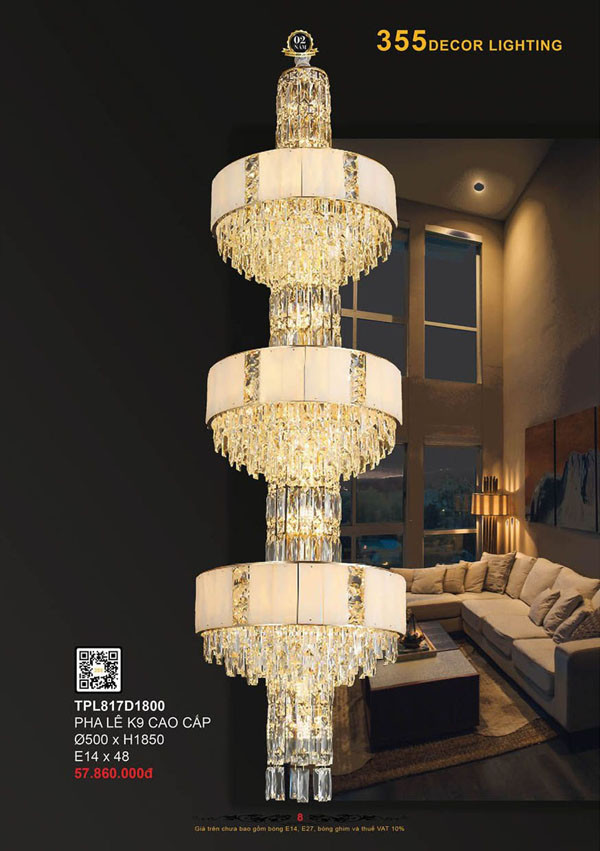 Đèn thả pha lê 355 Decor TPL817D1800