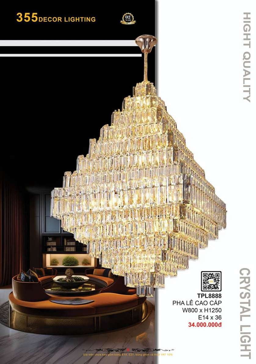 Đèn thả pha lê 355 Decor TPL8888