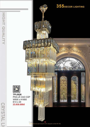 Đèn thả pha lê 355 Decor TPL0826