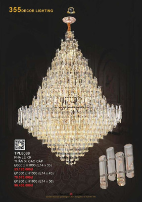 Đèn thả pha lê 355 Decor TPL8088