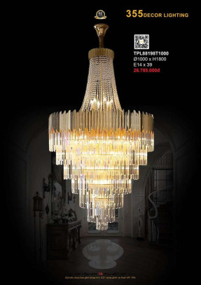 Đèn thả pha lê 355 Decor TPL88198T1000