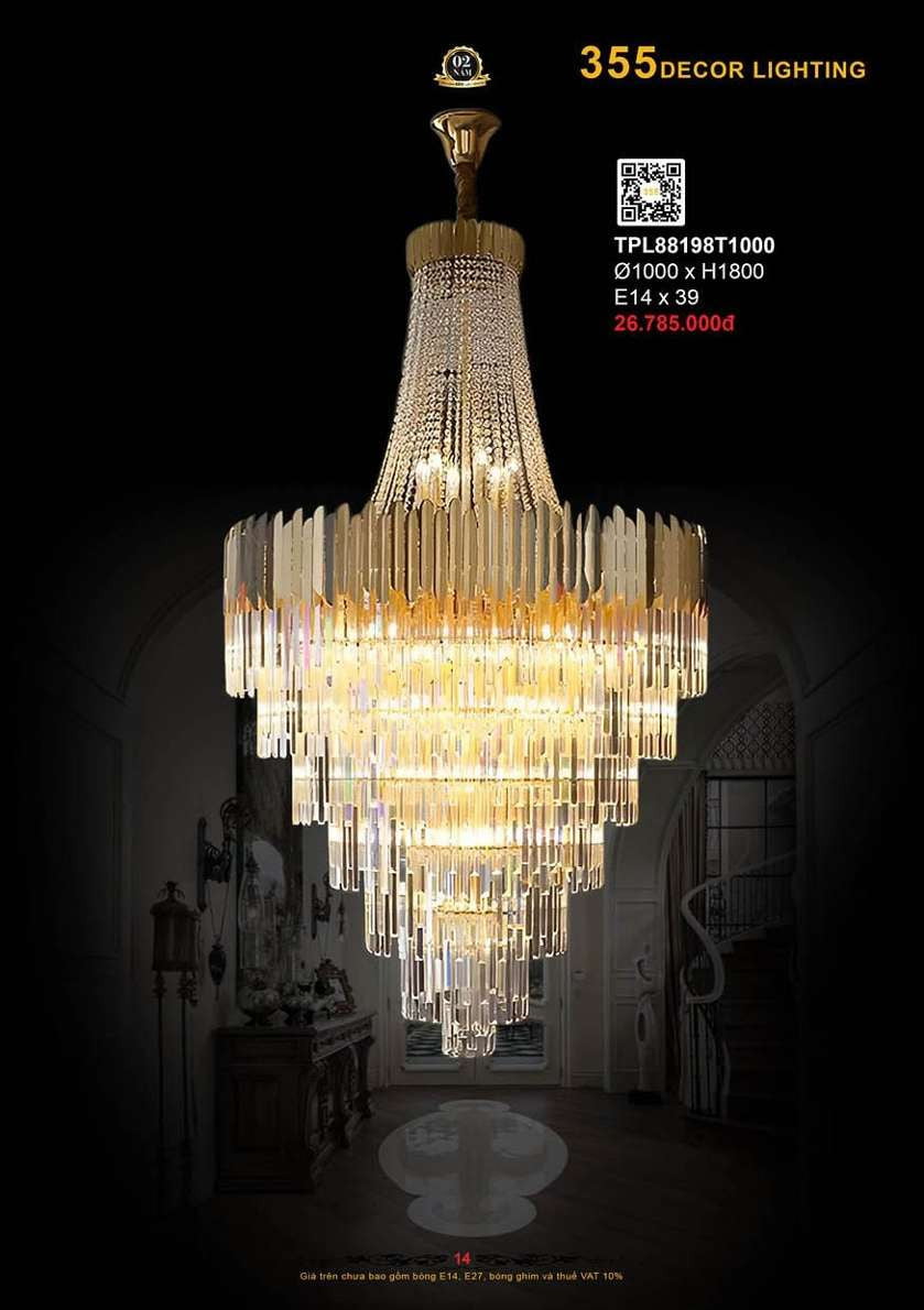 Đèn thả pha lê 355 Decor TPL88198T1000