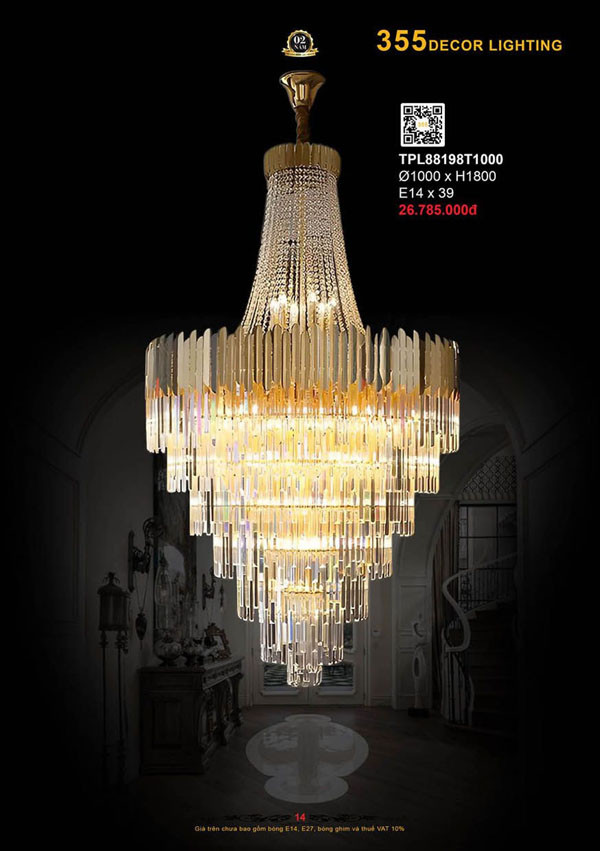 Đèn thả pha lê 355 Decor TPL88198T1000