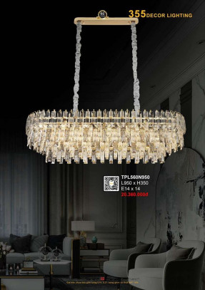 Đèn thả pha lê 355 Decor TPL560N950