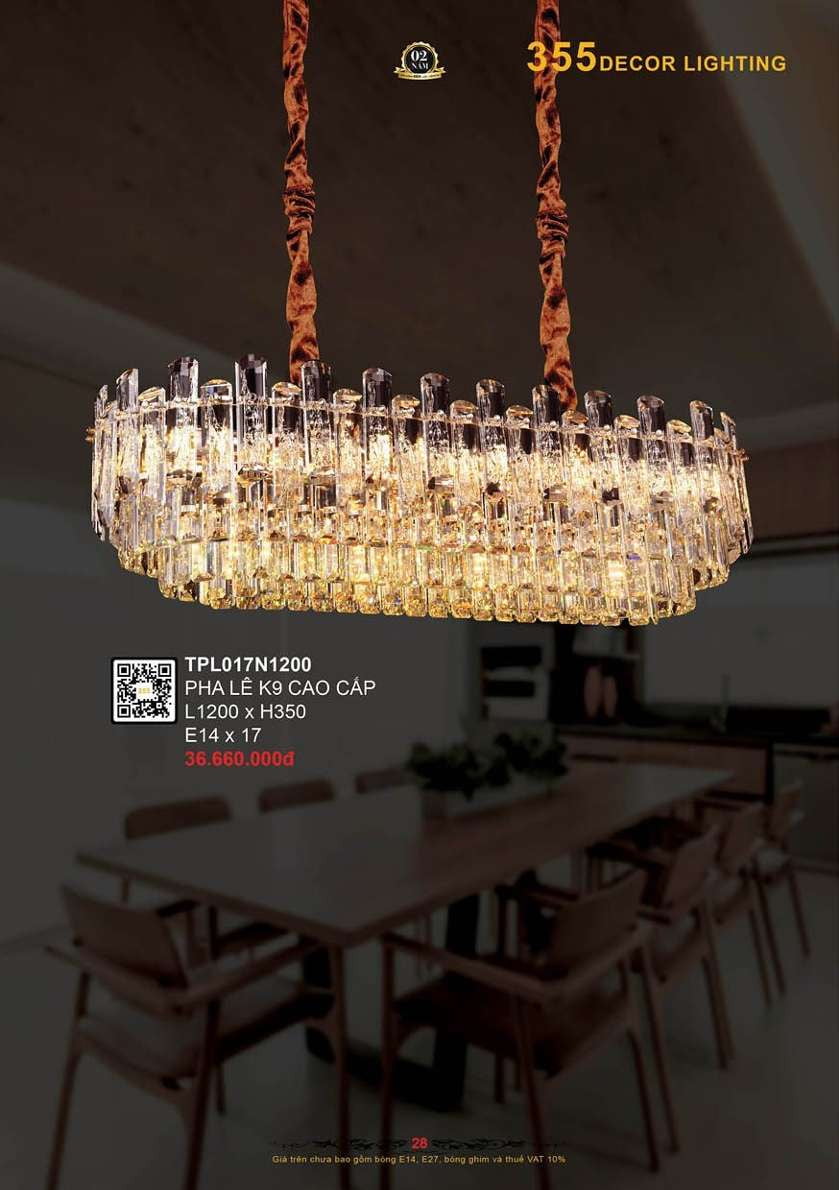 Đèn thả pha lê 355 Decor TPL017N1200