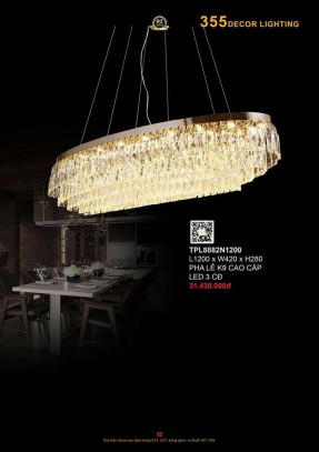 Đèn thả pha lê 355 Decor TPL8882N1200