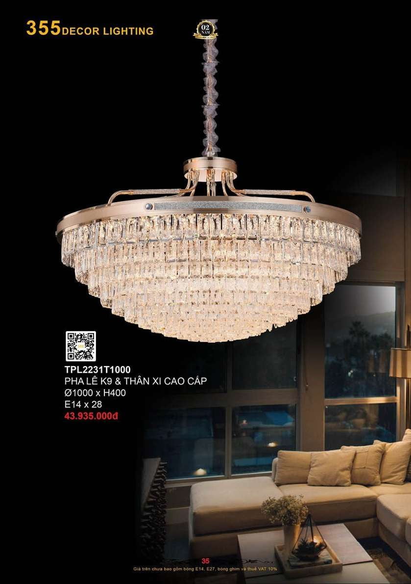 Đèn thả pha lê 355 Decor TPL2231T1000