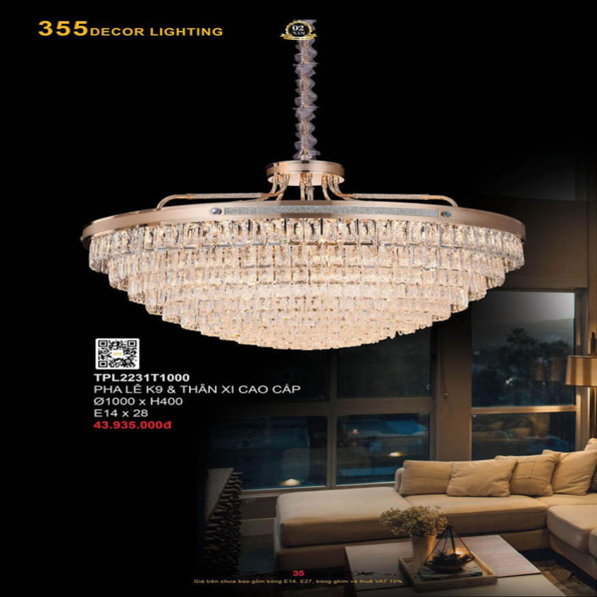 Đèn thả pha lê 355 Decor TPL2231T1000