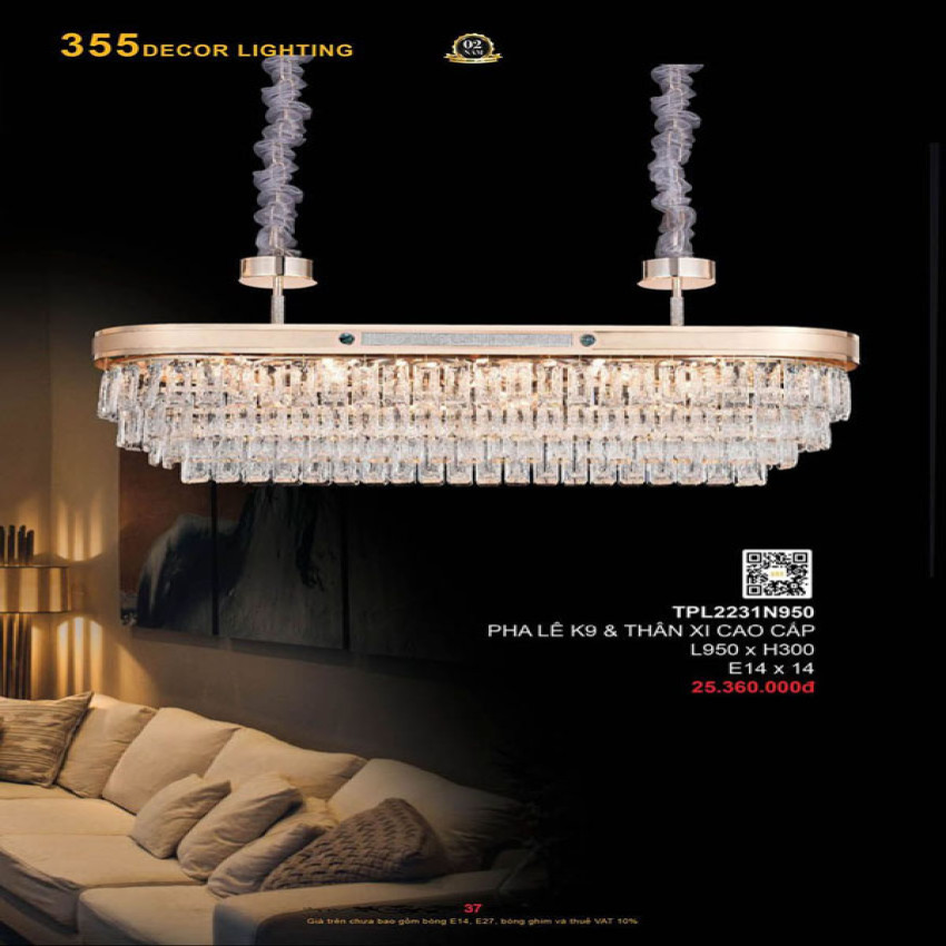 Đèn thả pha lê 355 Decor TPL2231N950