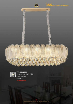 Đèn thả pha lê 355 Decor TPL368N900
