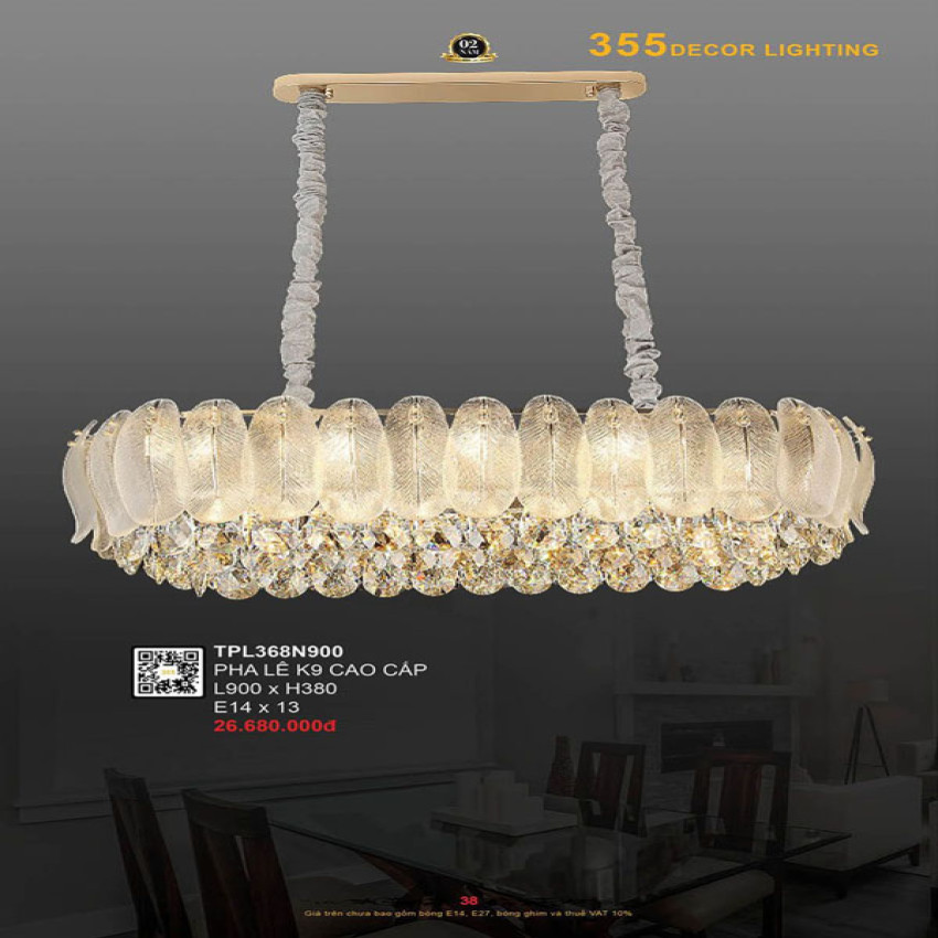 Đèn thả pha lê 355 Decor TPL368N900