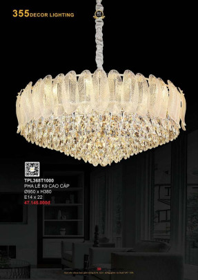 Đèn thả pha lê 355 Decor TPL368T1000