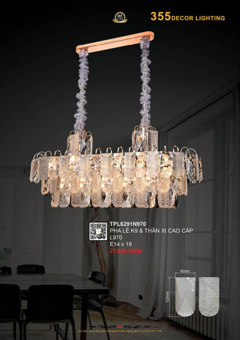 Đèn thả pha lê 355 Decor TPL6291N970