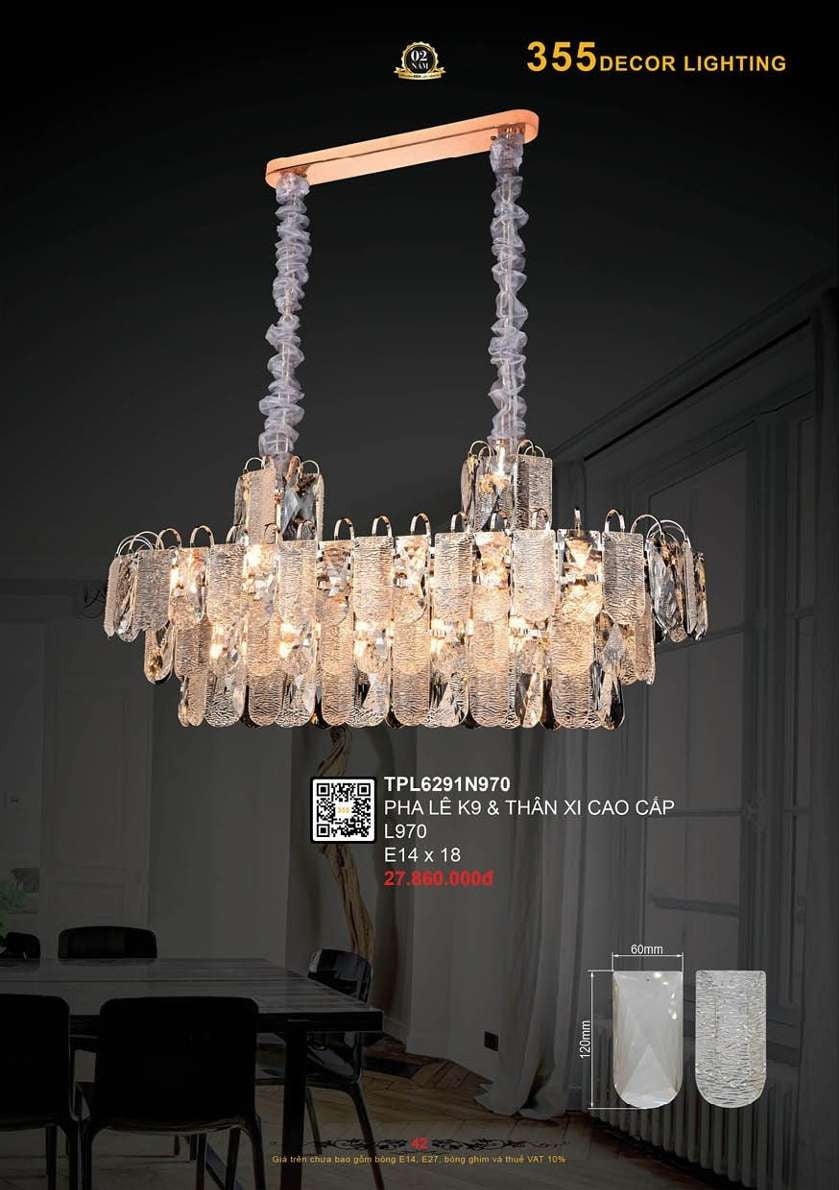 Đèn thả pha lê 355 Decor TPL6291N970