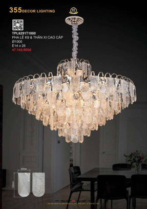 Đèn thả pha lê 355 Decor TPL6291T1000