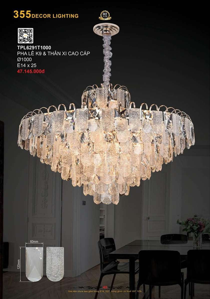Đèn thả pha lê 355 Decor TPL6291T1000