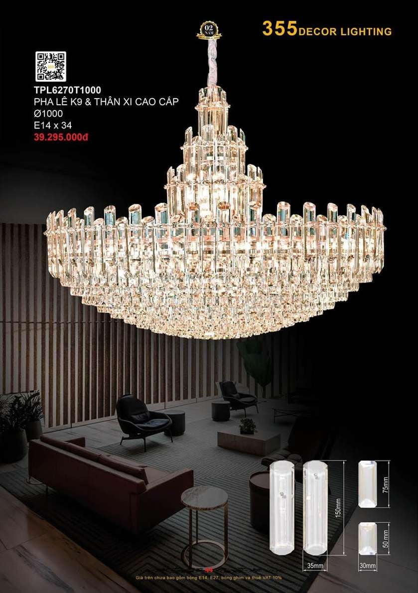 Đèn thả pha lê 355 Decor TPL6270T1000