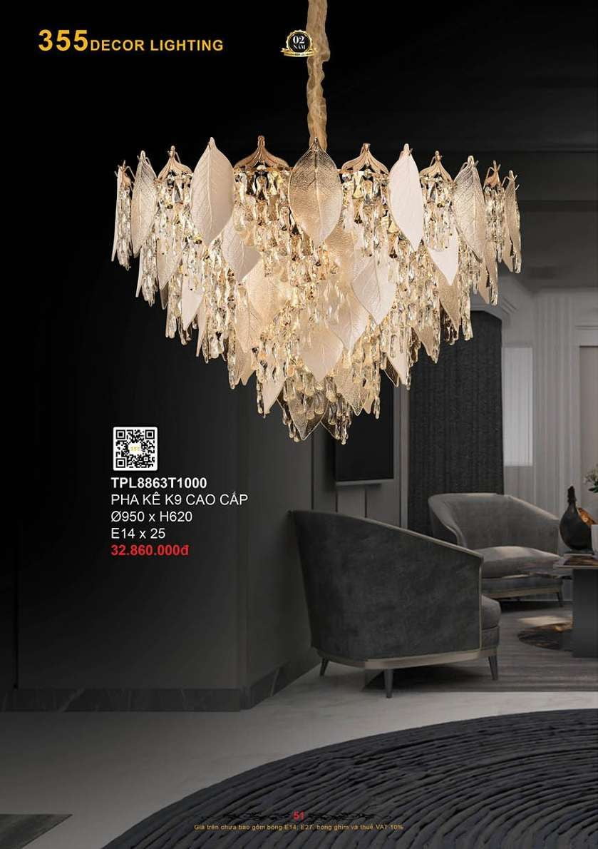 Đèn thả pha lê 355 Decor TPL8863T1000